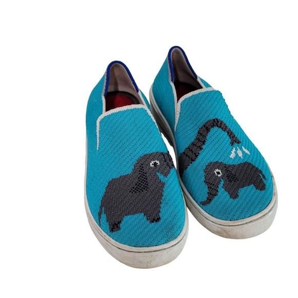 Rothy's Kids Sneaker Bath Time Slip On Shoes Little Kids sustainable elephants - Picture 2 of 9